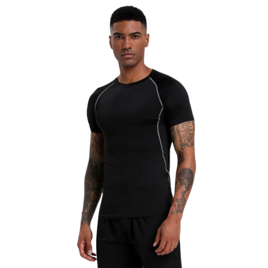 Compression Contrast Binding T-shirt