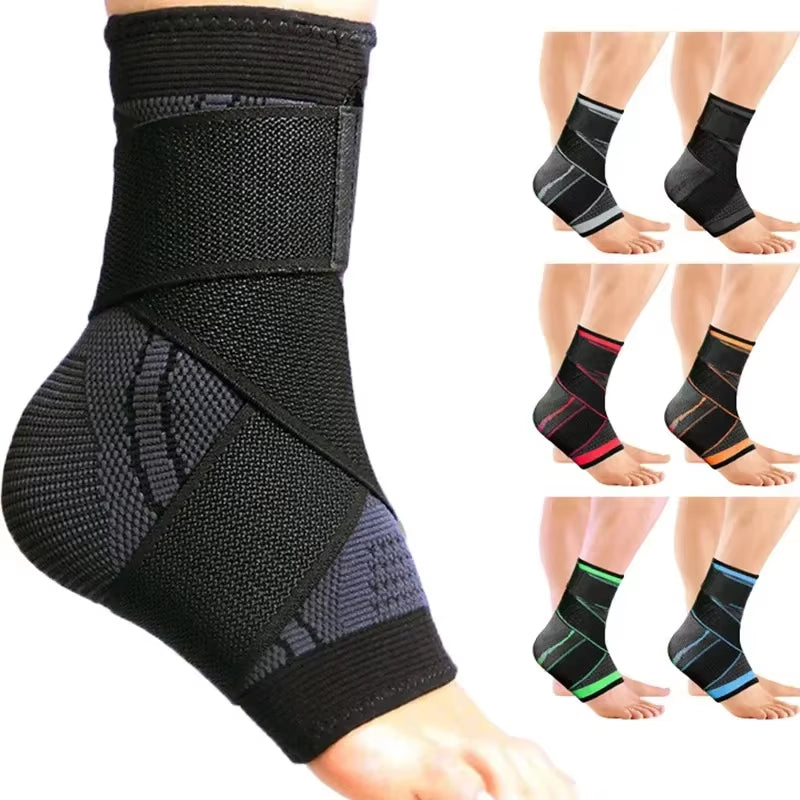 Adjustable Sports Ankle Support Compression Ankle Brace Protector Running Soccer Basketball Gym Ankle Stabilizer Bandage Strap